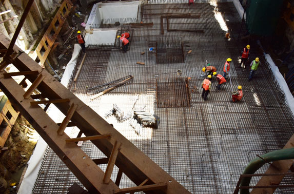 Ancillary building base slab reinforcement works - Mahalaxmi