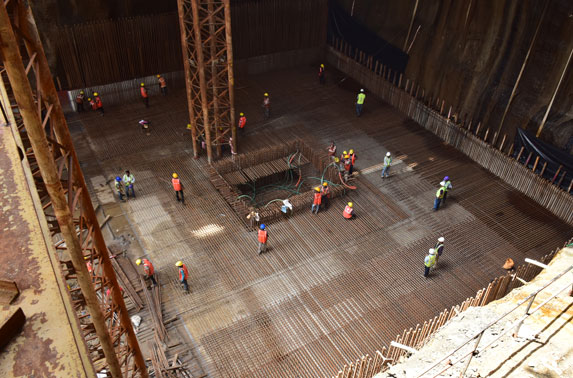 Base slab reinforcement fixing - Mumbai Central