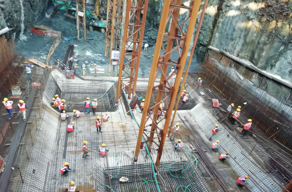 Base Slab Progress in Grid 2-4 at Cuffe Parade Station