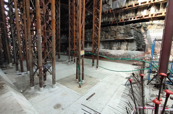 Base Slab Progress in Grid 8-10 at Cuffe Parade Station