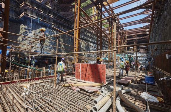 Base Slab Progress in Grid C2-2 at Cuffe Parade Station