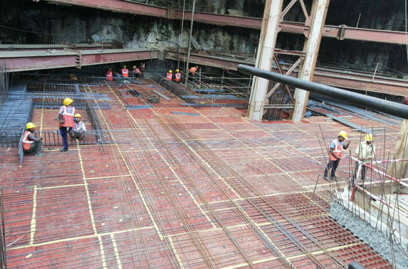 Concourse Slab Progress in Grid 21-23 at Vidhan Bhavan Station