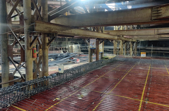 Concourse Slab Progress in Grid 4-6 at Hutatma Chowk Station