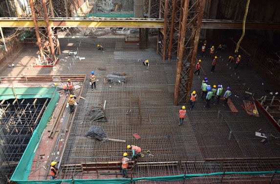 Mumbai Central - Concourse Slab reinforcement work in progress. Concrete Casting done on 05.01.2020