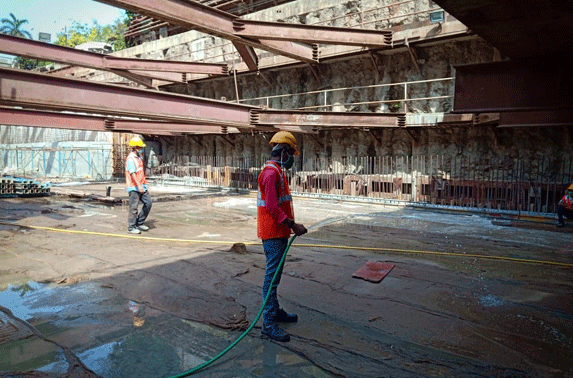 Parking Slab Progress in Grid 4-6 at Cuffe Parade Station