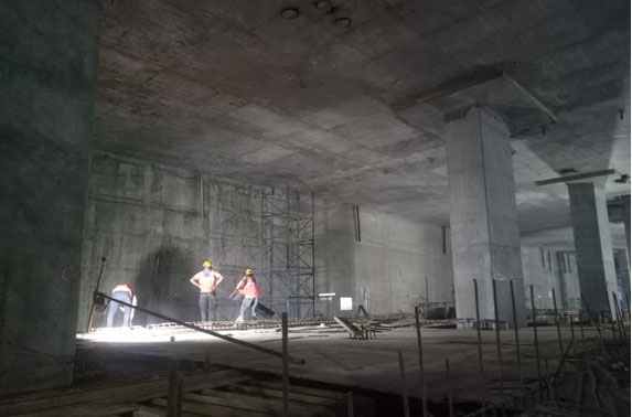 Platform Slab Shuttering Progress in Grid C9-C8 at Cuffe Parade Station