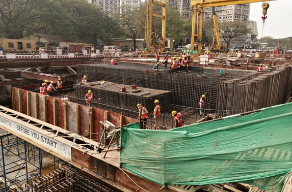 Roof Slab Progress in Grid 5-7 at Vidhan Bhavan Station