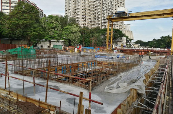 Roof Slab Progress in Grid 8-9 at Vidhan Bhavan Station