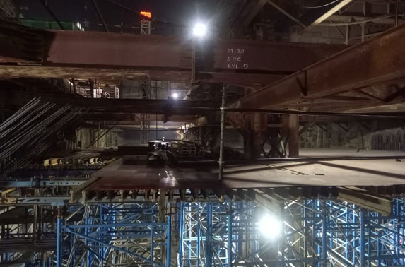 Roof Slab Shuttering Progress in Grid 6-7 at Hutatma Chowk Station