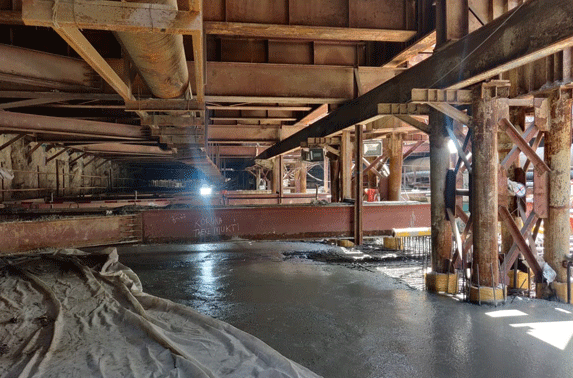 Roof Slab in Grid 9-10 concreting at Hutatma Chowk Station