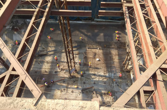 Station Chatrapati Shivaji - Base Slab Pour-05 Reinforcement Works