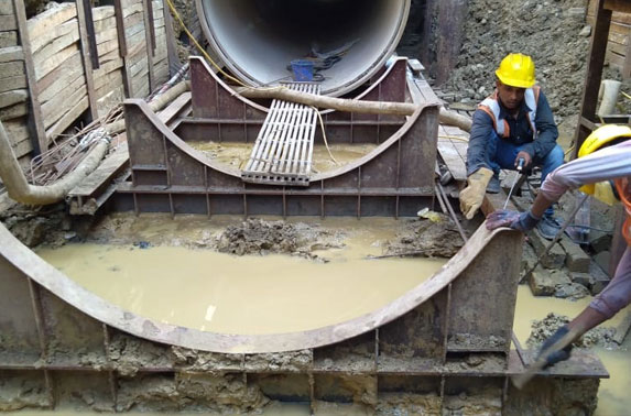 Grant Road Station - Sewerline chamber works