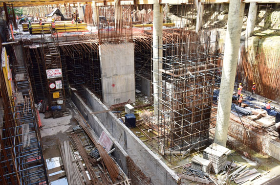 Wall and column reinforcement works - Science Museum