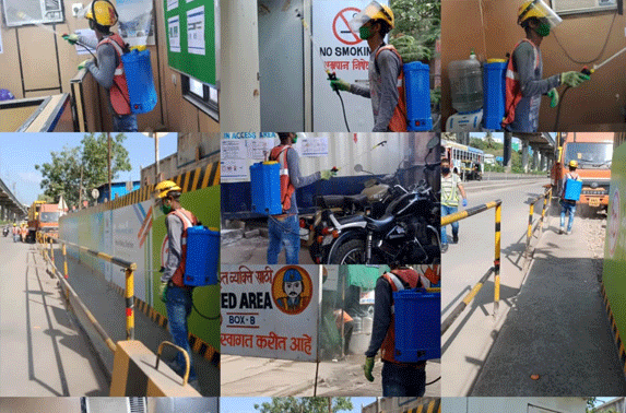 Disinfectant Spraying at Marol Naka Station area